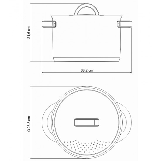Espagueteira 24cm 7,70 Litros Aço Inox Tramontina Solar